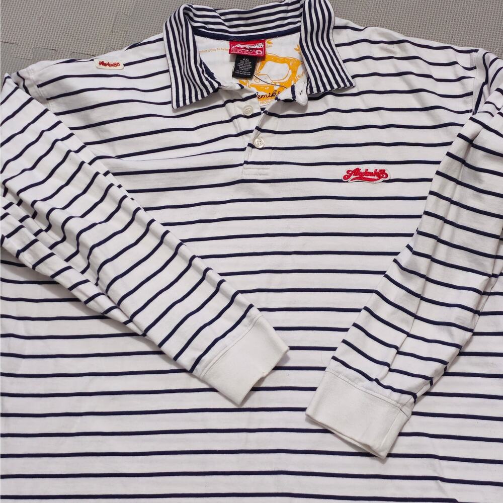 Akademikas Long Sleeve Polo Shirt Size 4XL Black White